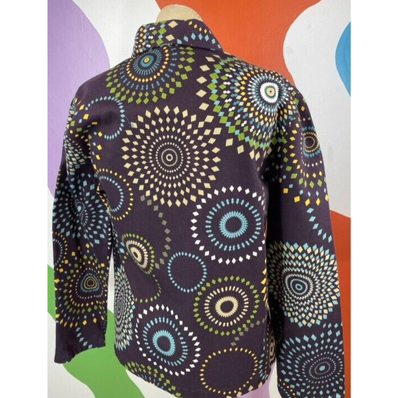 Bamboo Traders Jacket Womens Small Purple Button Artsy Boho Chic Ornate Pattern - Picture 2 of 8